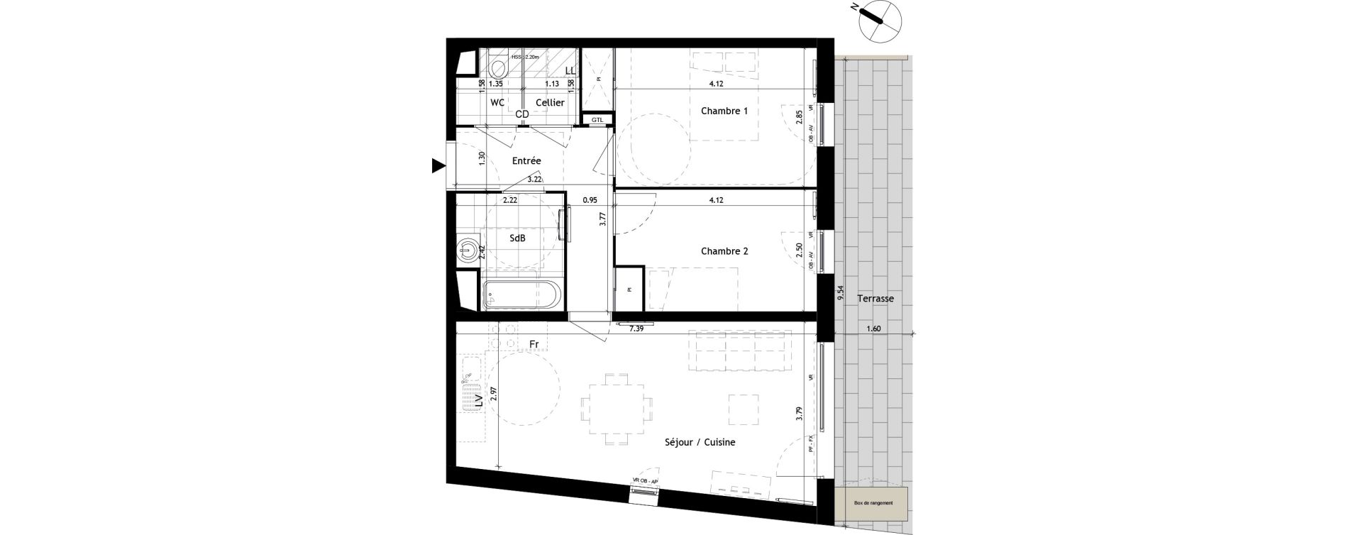 Appartement T3 de 62,90 m2 &agrave; Villeneuve-D'Ascq Pr&eacute;s