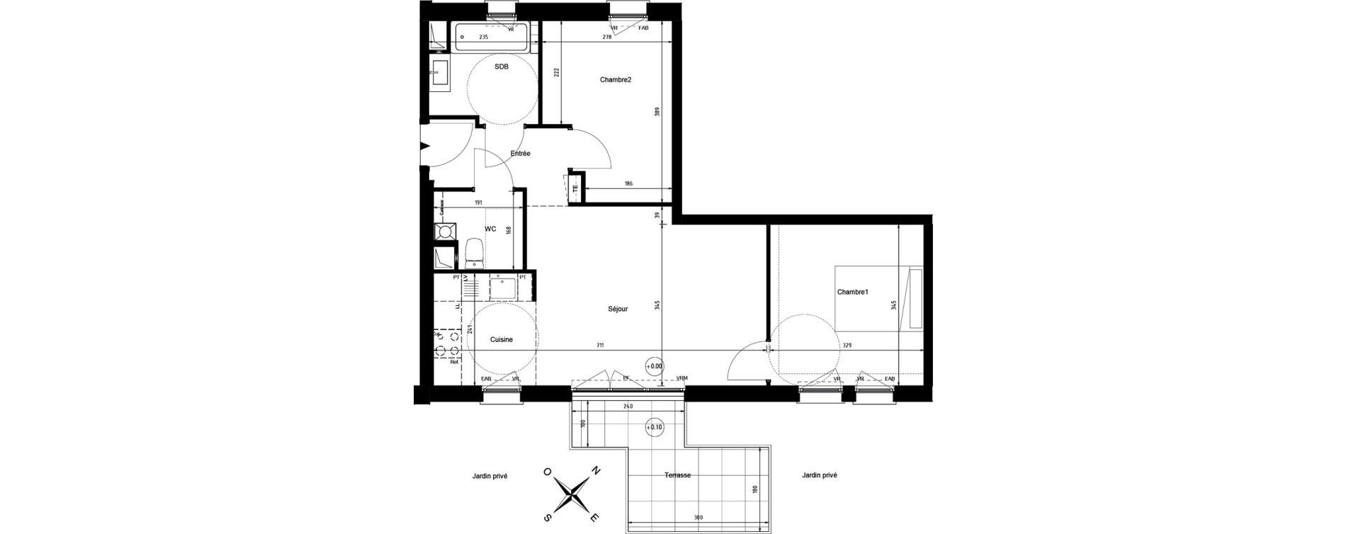 Appartement T3 de 56,44 m2 &agrave; Villeneuve-D'Ascq Centre
