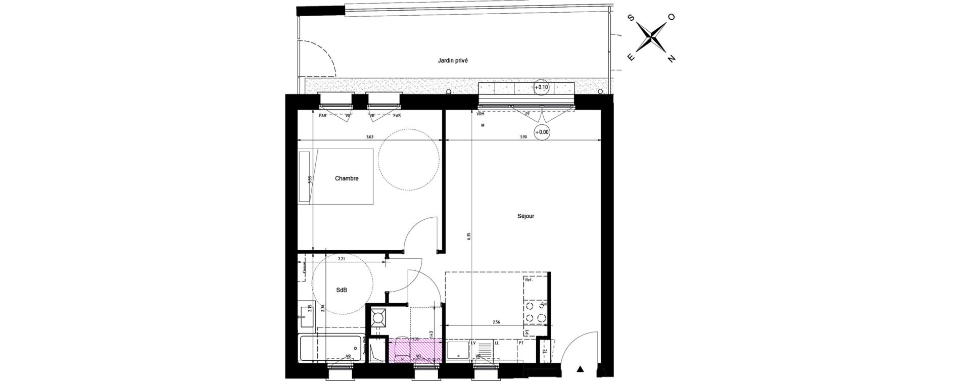 Appartement T2 de 46,00 m2 &agrave; Villeneuve-D'Ascq Centre