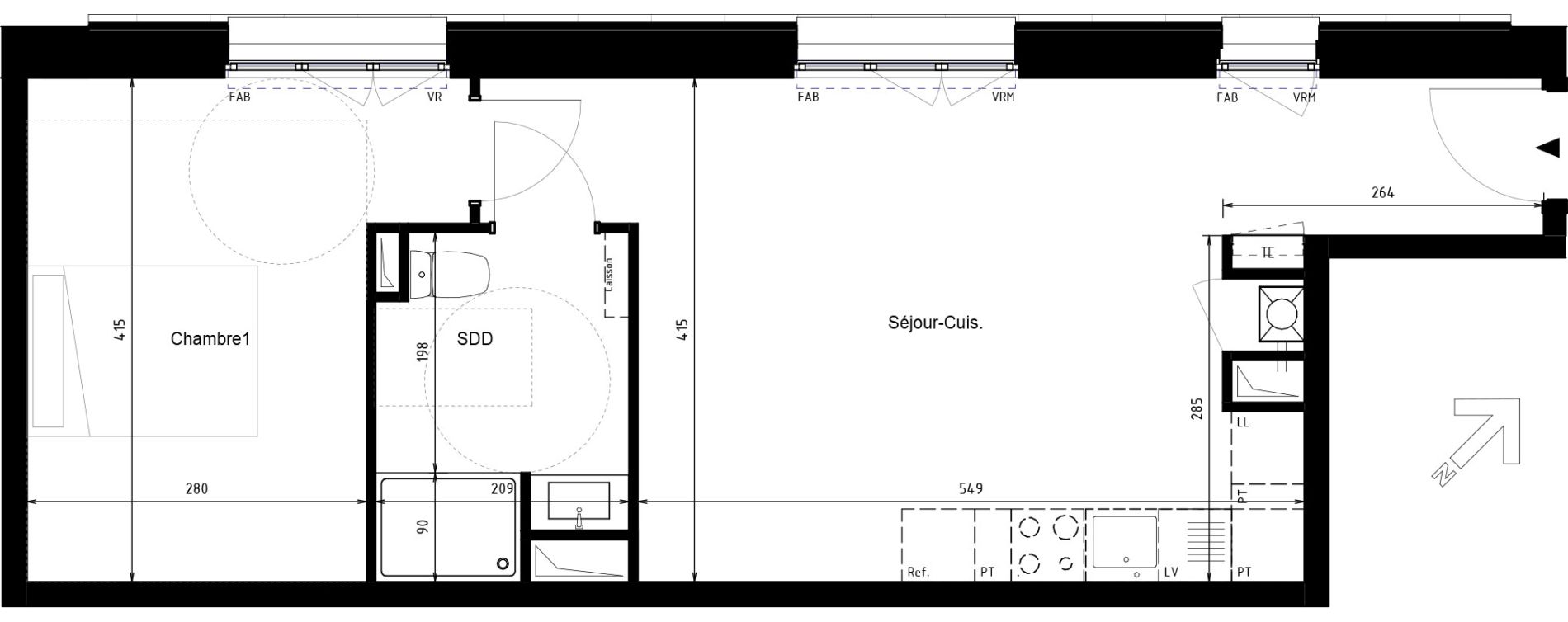 Appartement T2 de 44,05 m2 &agrave; Villeneuve-D'Ascq Centre