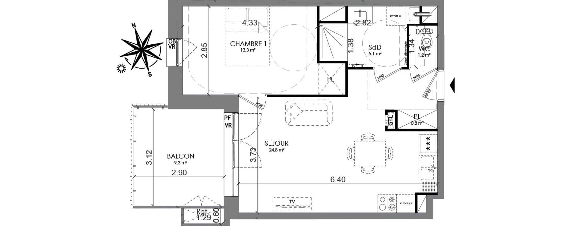 Appartement T2 de 45,20 m2 &agrave; Villeneuve-D'Ascq Recueil