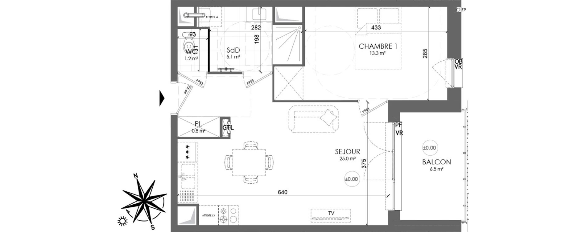 Appartement T2 de 45,50 m2 &agrave; Villeneuve-D'Ascq Recueil