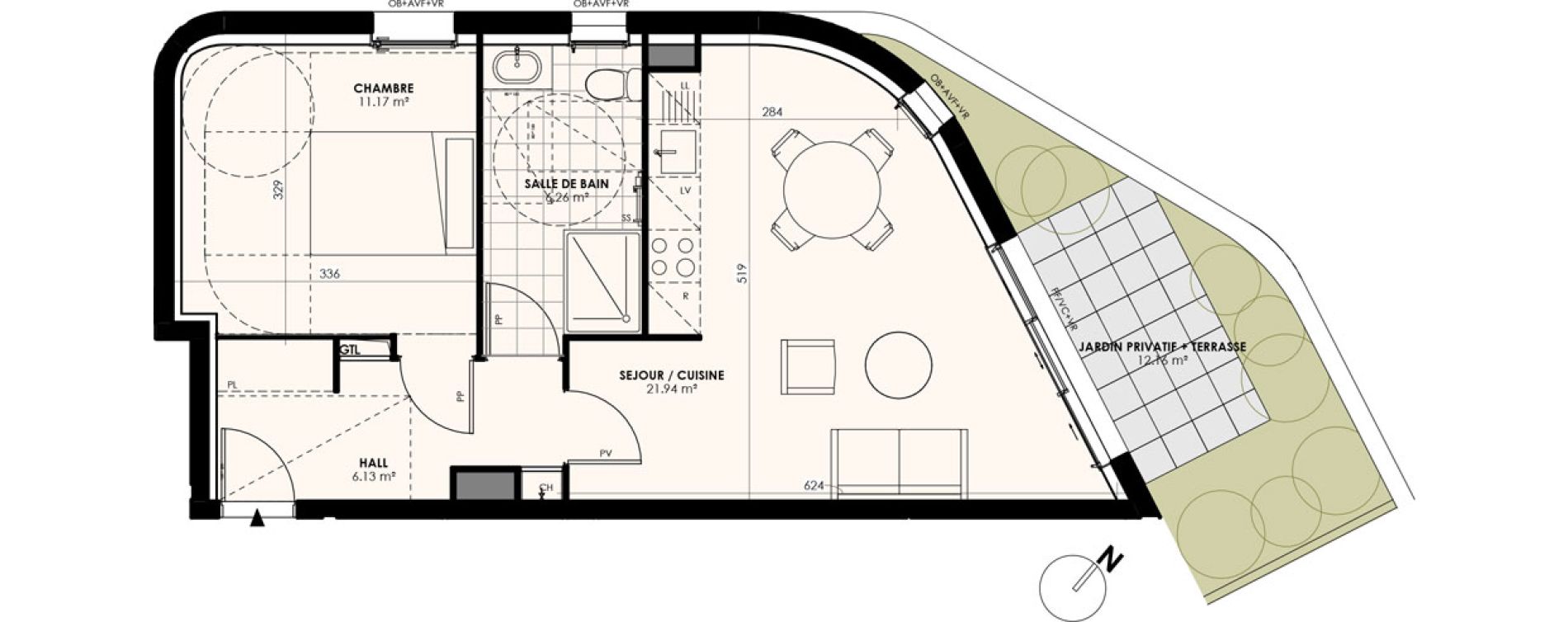 Appartement T2 de 45,50 m2 &agrave; Villeneuve-D'Ascq Moulin d ascq
