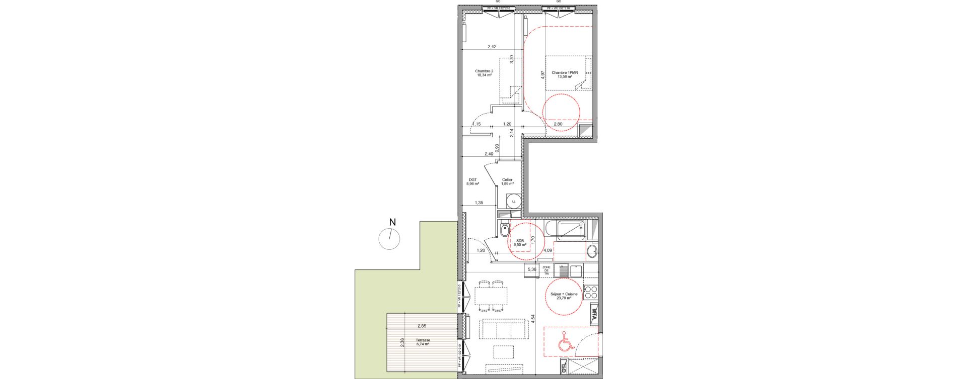 Appartement T3 de 65,06 m2 &agrave; Villeneuve-D'Ascq Triolo