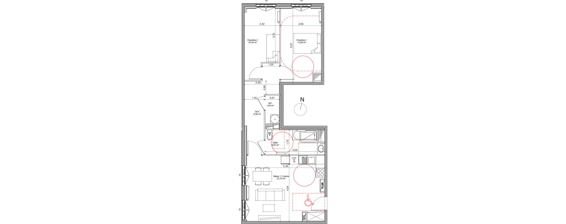 Appartement T3 de 65,29 m2 &agrave; Villeneuve-D'Ascq Triolo