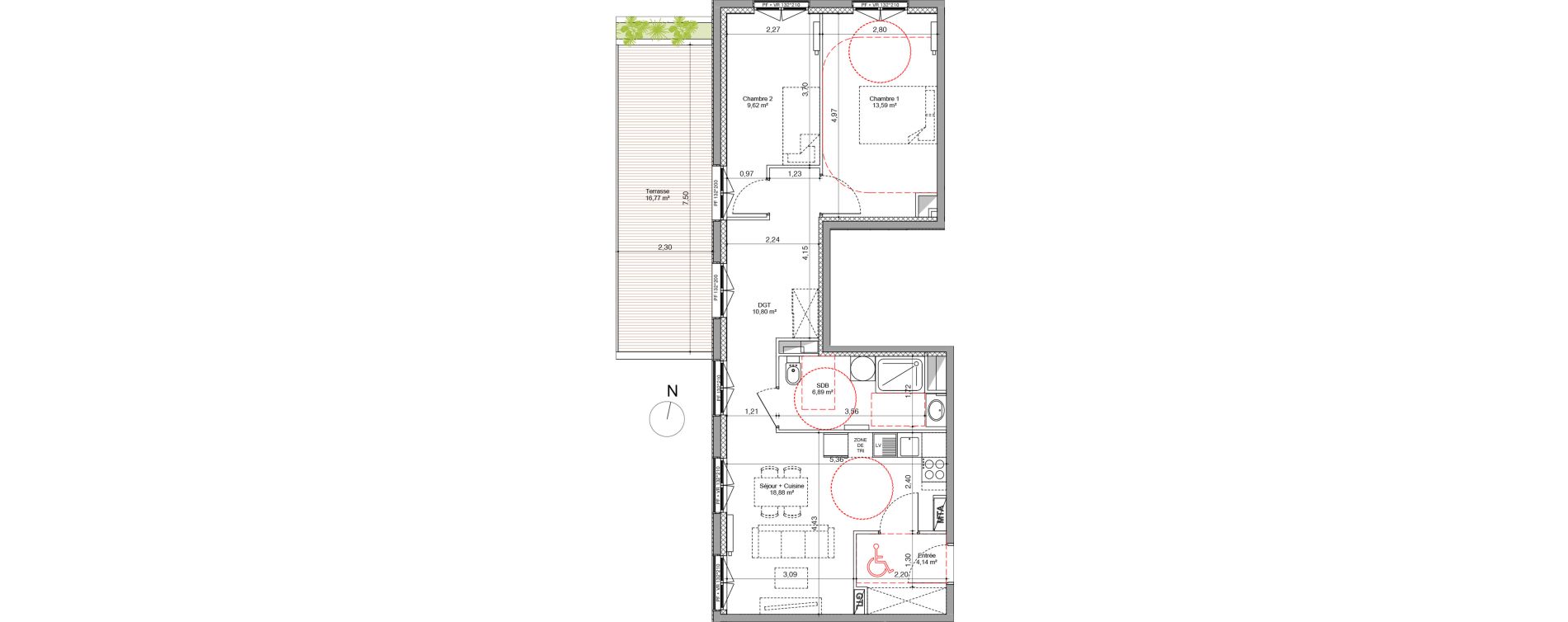 Appartement T3 de 63,91 m2 &agrave; Villeneuve-D'Ascq Triolo