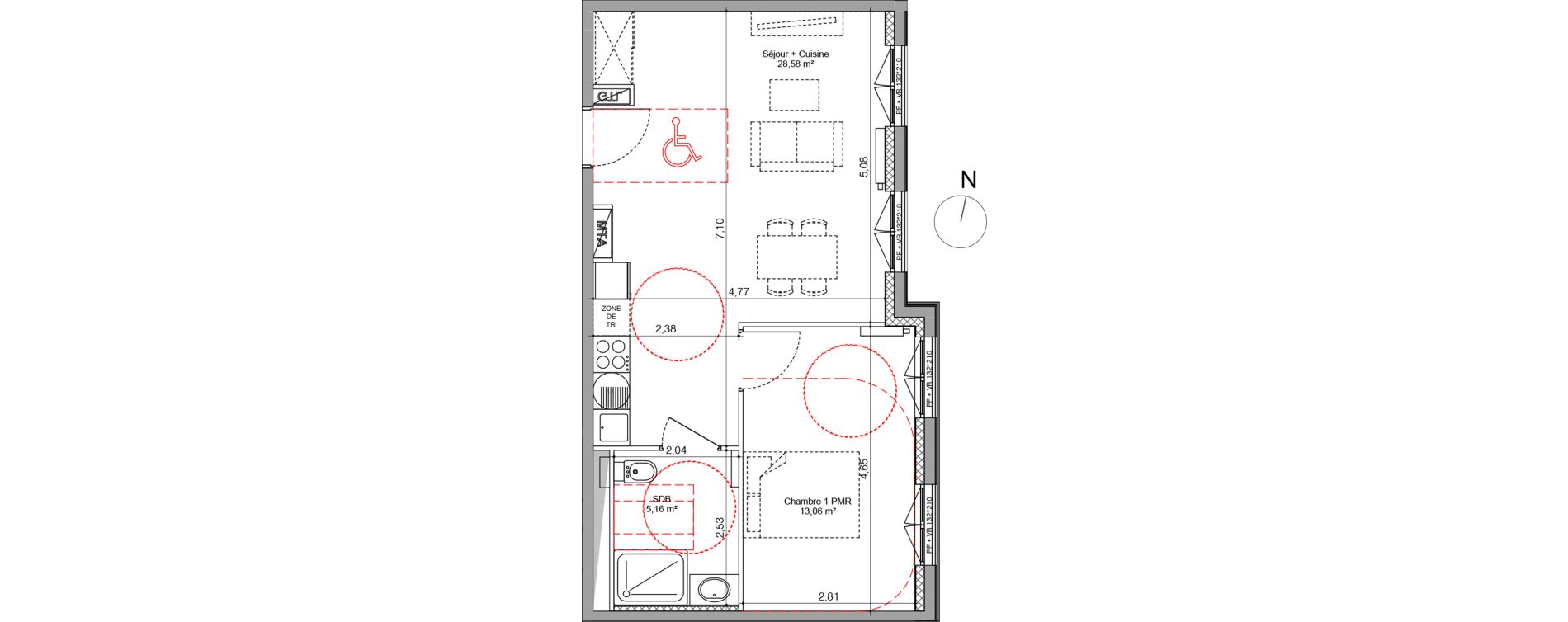 Appartement T2 de 46,79 m2 &agrave; Villeneuve-D'Ascq Triolo
