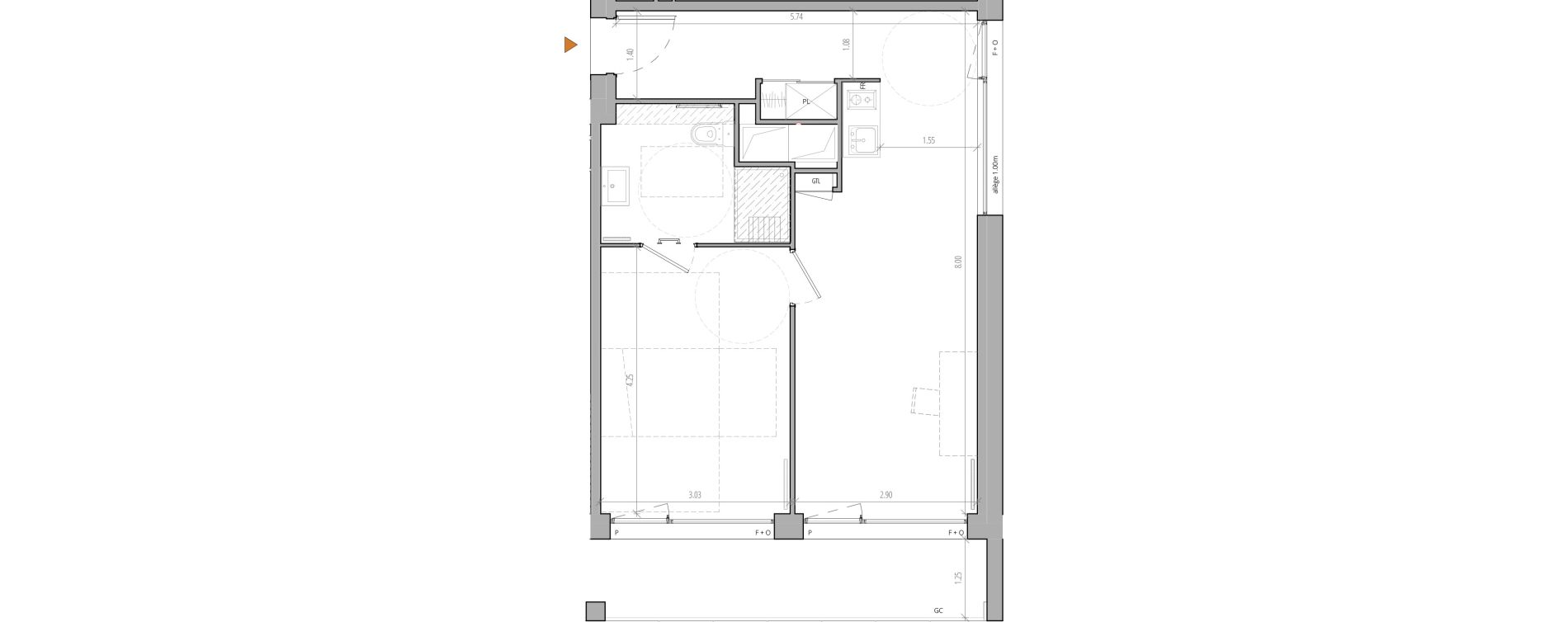 Appartement T2 meubl&eacute; de 44,90 m2 &agrave; Villeneuve-D'Ascq Cite scientifique