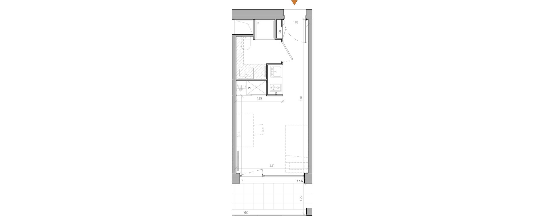 Appartement T1 meubl&eacute; de 17,00 m2 &agrave; Villeneuve-D'Ascq Cite scientifique