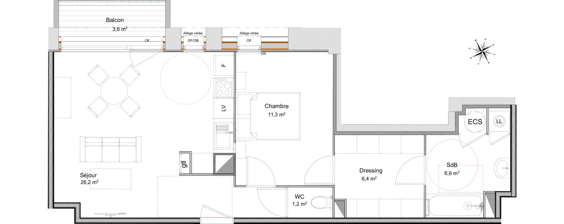 Appartement T2 de 51,70 m2 &agrave; Villeneuve-D'Ascq Centre