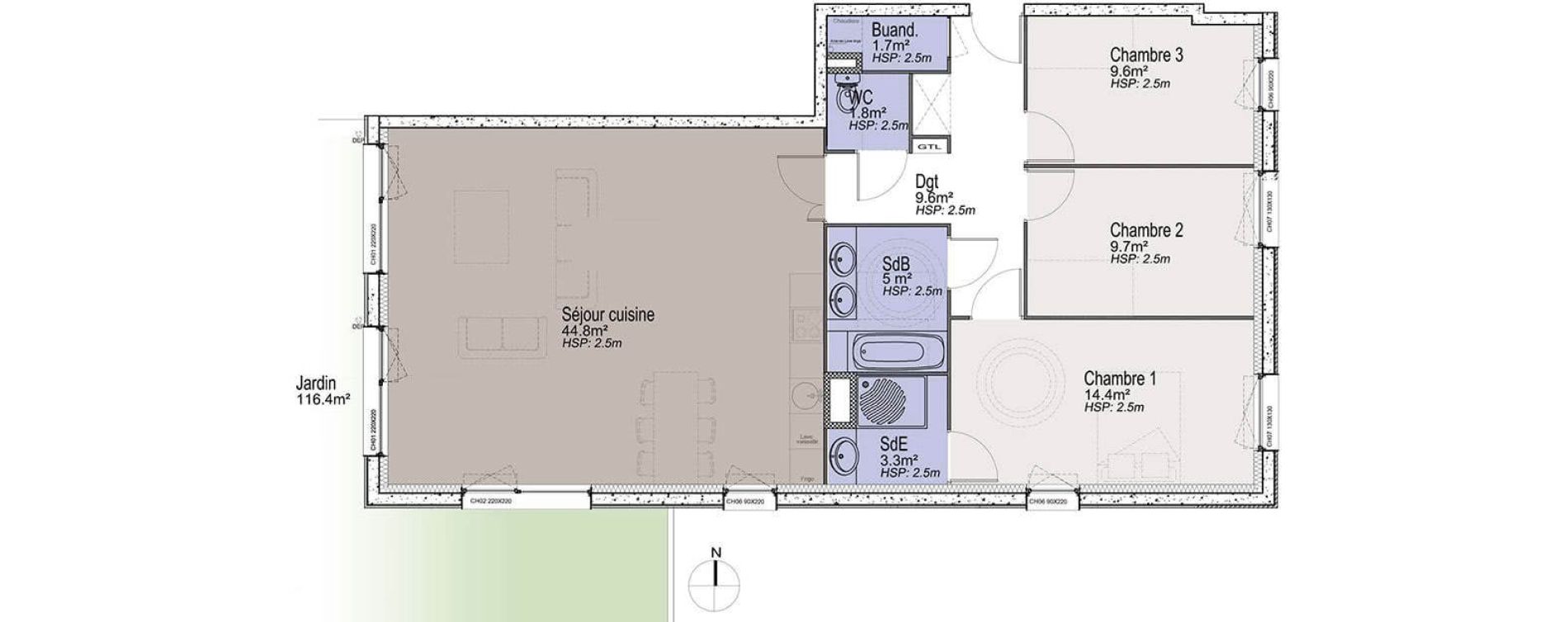 Appartement T4 de 99,90 m2 &agrave; Villeneuve-D'Ascq Centre