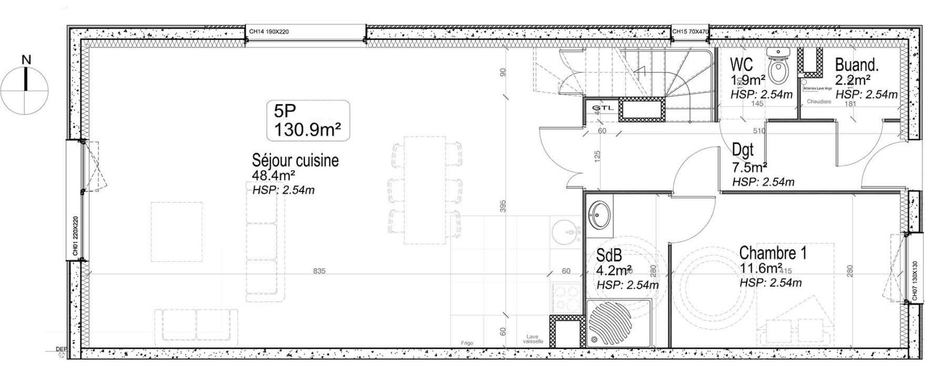Duplex T5 de 130,90 m2 &agrave; Villeneuve-D'Ascq Centre