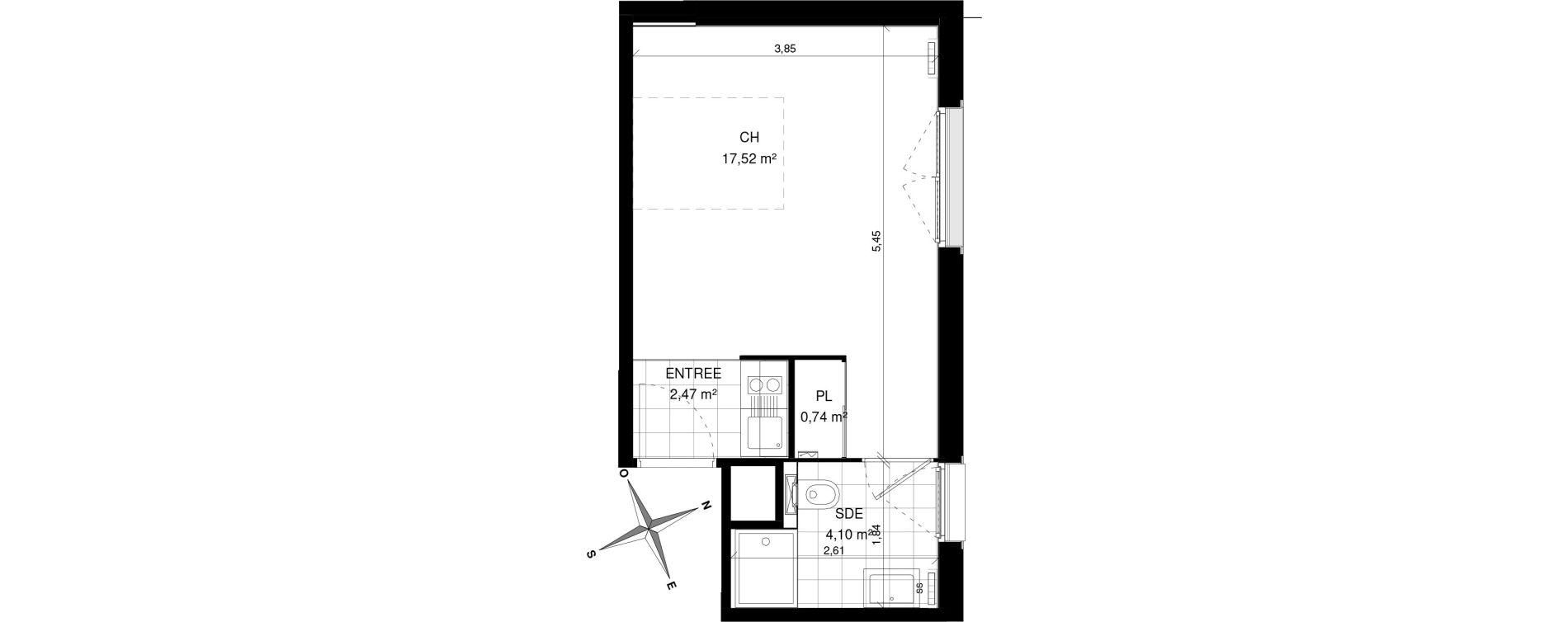 Appartement T1 de 24,83 m2 &agrave; Villeneuve-D'Ascq La maillerie