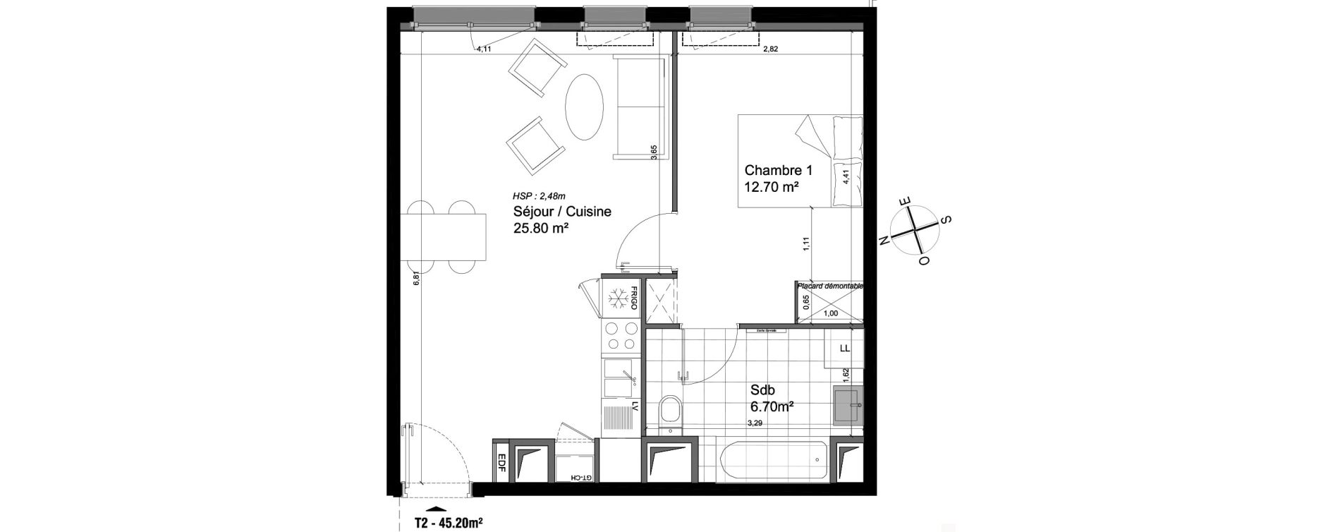 Appartement T2 de 45,20 m2 &agrave; Villeneuve-D'Ascq Triolo