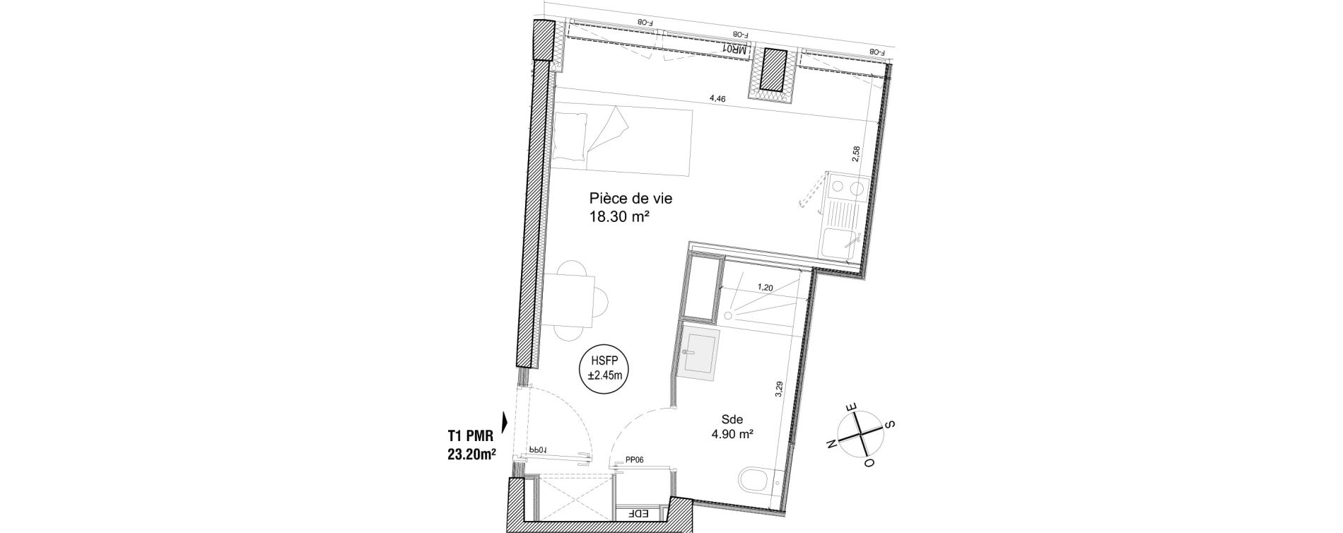 Appartement T1 de 23,20 m2 &agrave; Villeneuve-D'Ascq Triolo