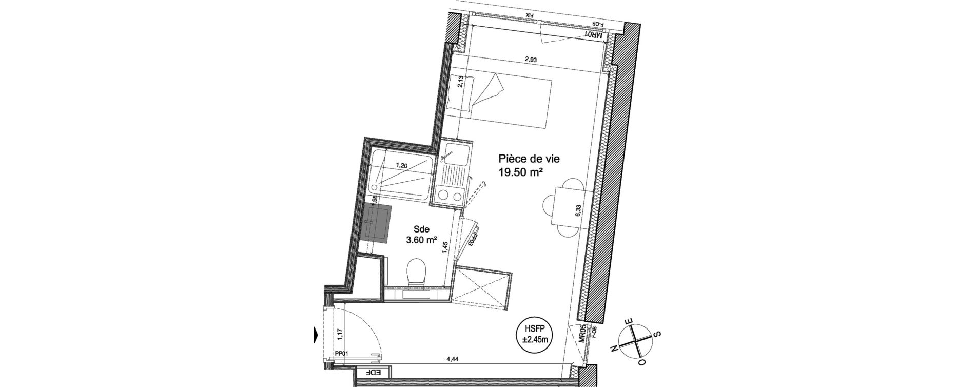 Appartement T1 de 23,10 m2 &agrave; Villeneuve-D'Ascq Triolo