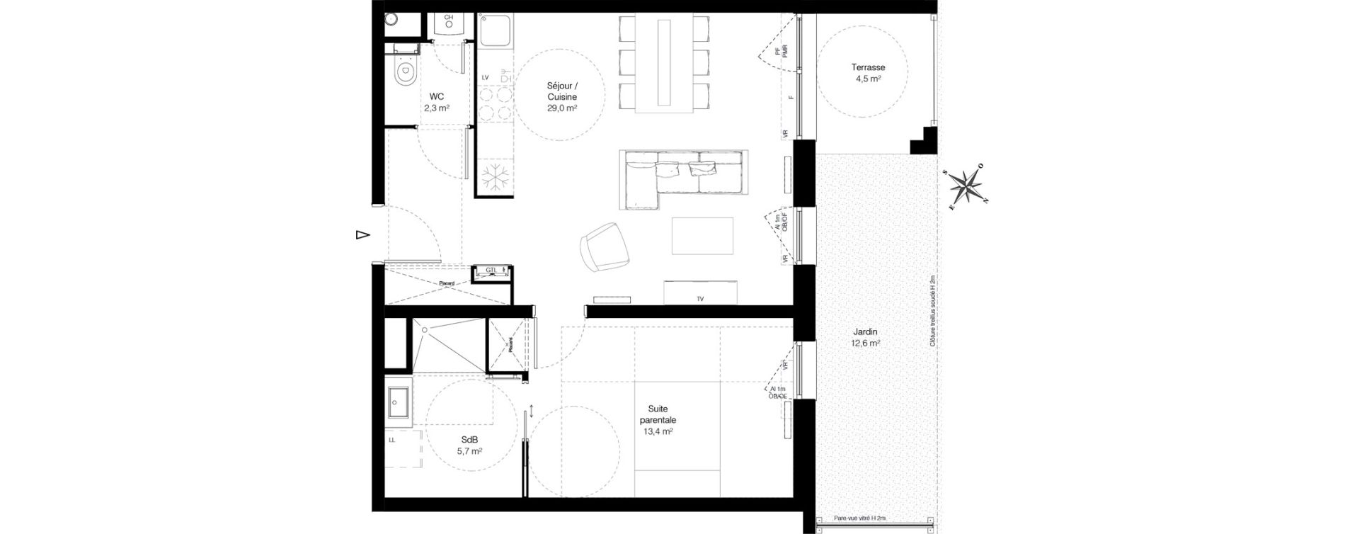 Appartement T2 de 50,40 m2 &agrave; Wambrechies Centre