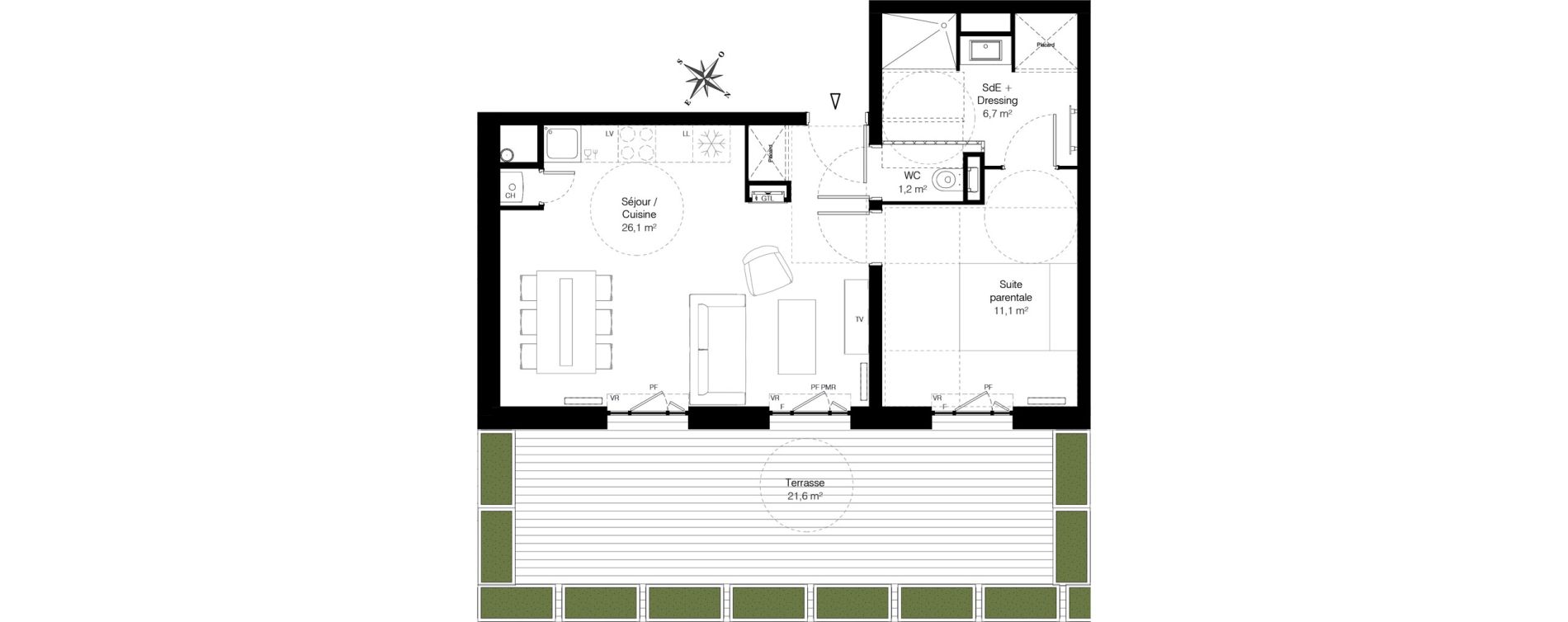 Appartement T2 de 45,10 m2 &agrave; Wambrechies Centre