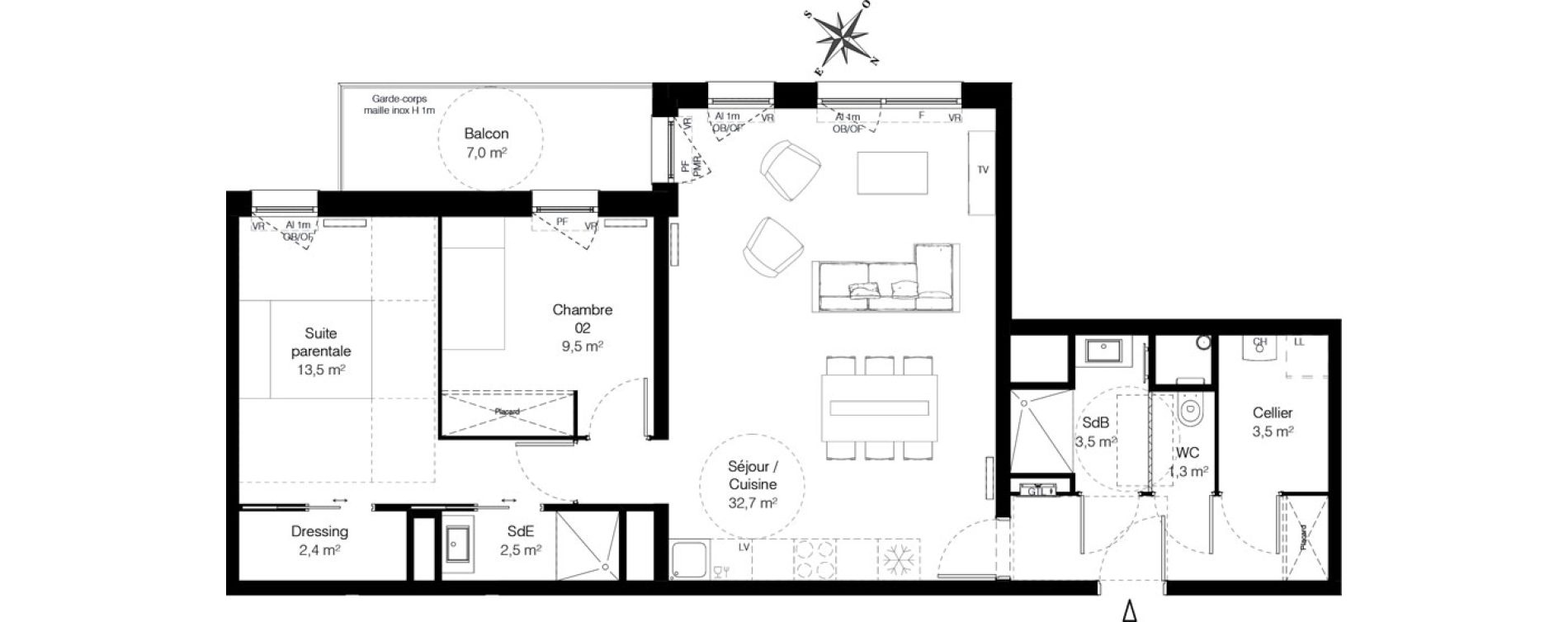 Appartement T3 de 74,50 m2 &agrave; Wambrechies Centre