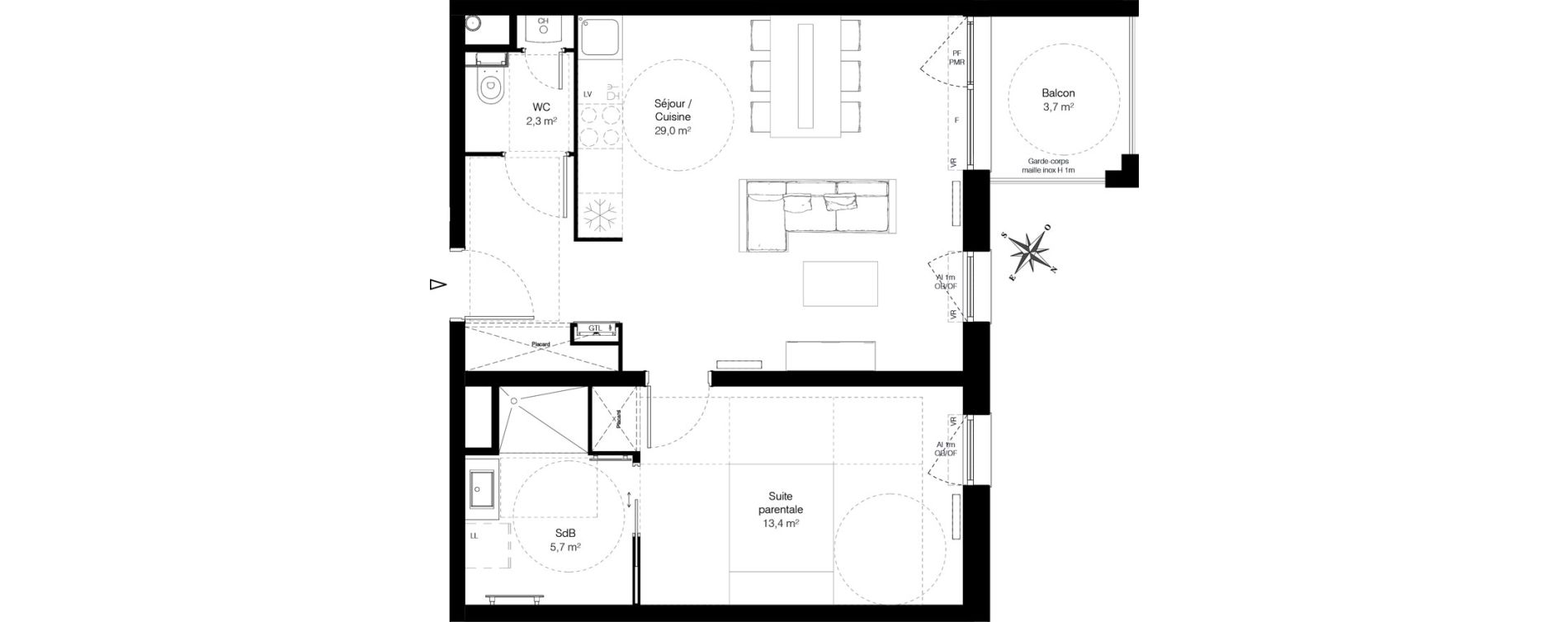 Appartement T2 de 50,40 m2 &agrave; Wambrechies Centre