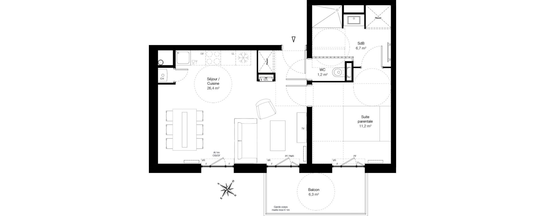 Appartement T2 de 45,50 m2 &agrave; Wambrechies Centre