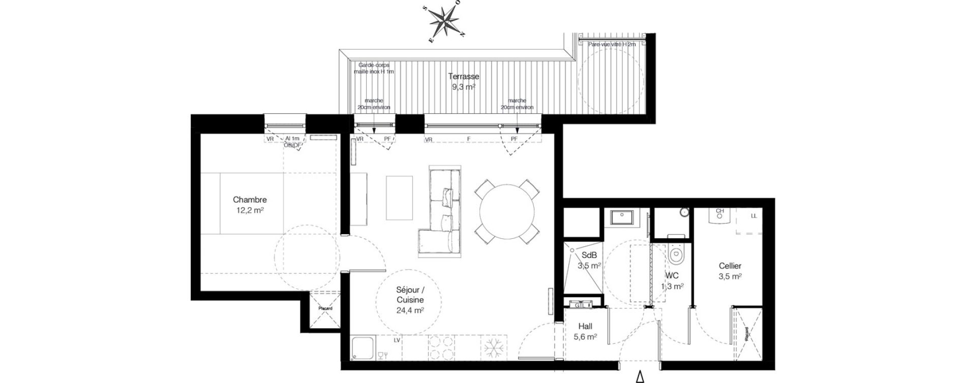 Appartement T2 de 50,50 m2 &agrave; Wambrechies Centre