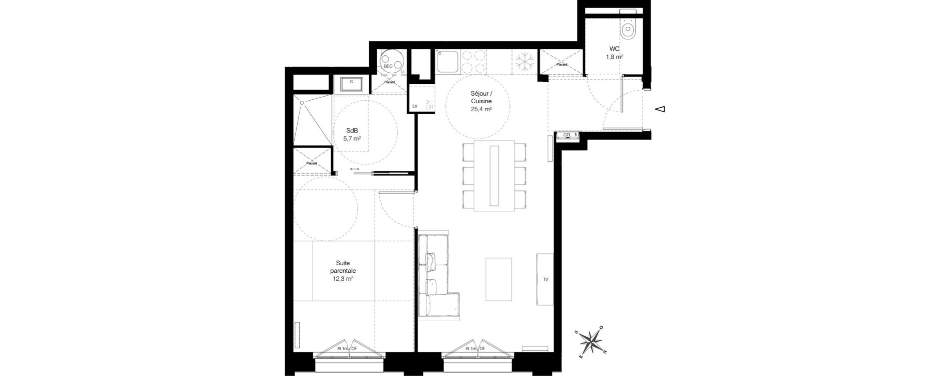 Appartement T2 de 45,20 m2 &agrave; Wambrechies Centre
