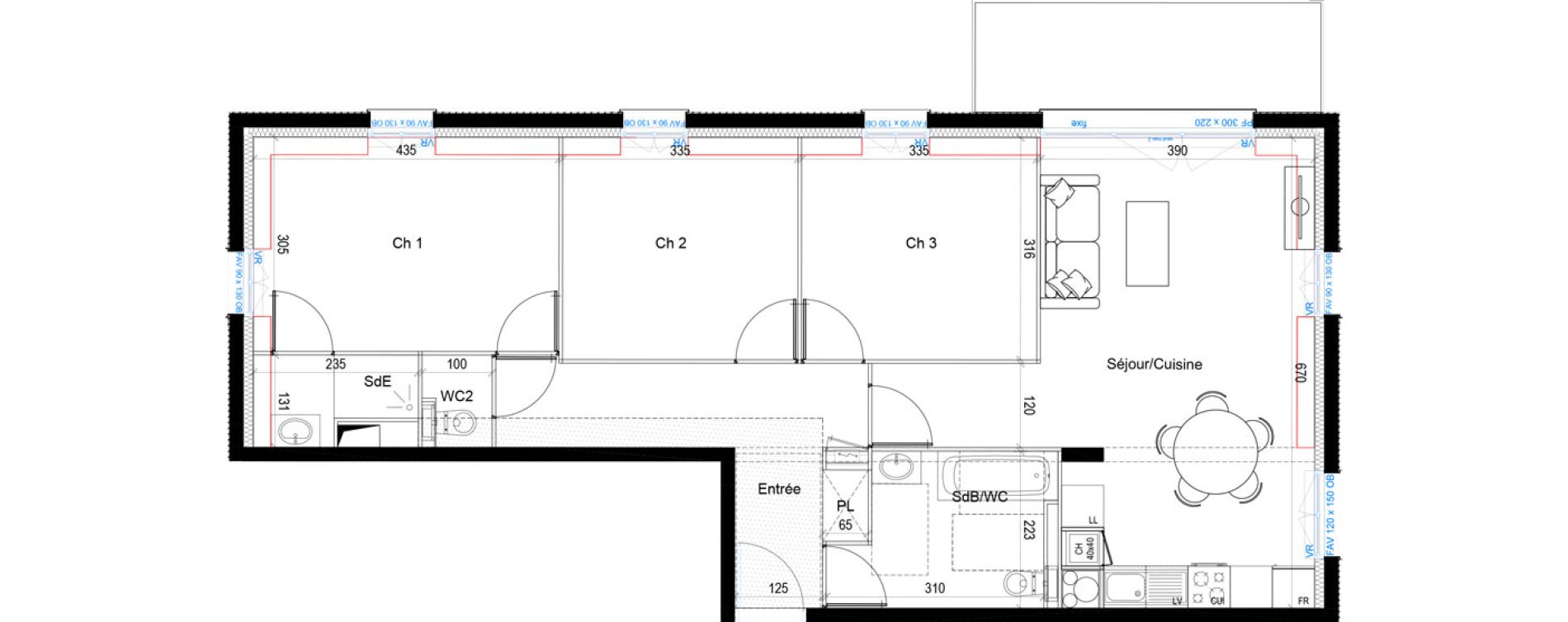 Appartement T4 de 78,37 m2 &agrave; Wasquehal Le haut vinage