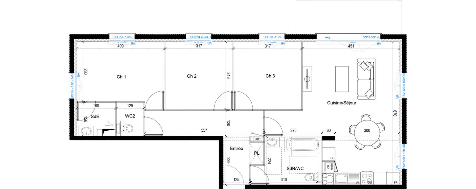 Appartement T4 de 82,42 m2 &agrave; Wasquehal Le haut vinage