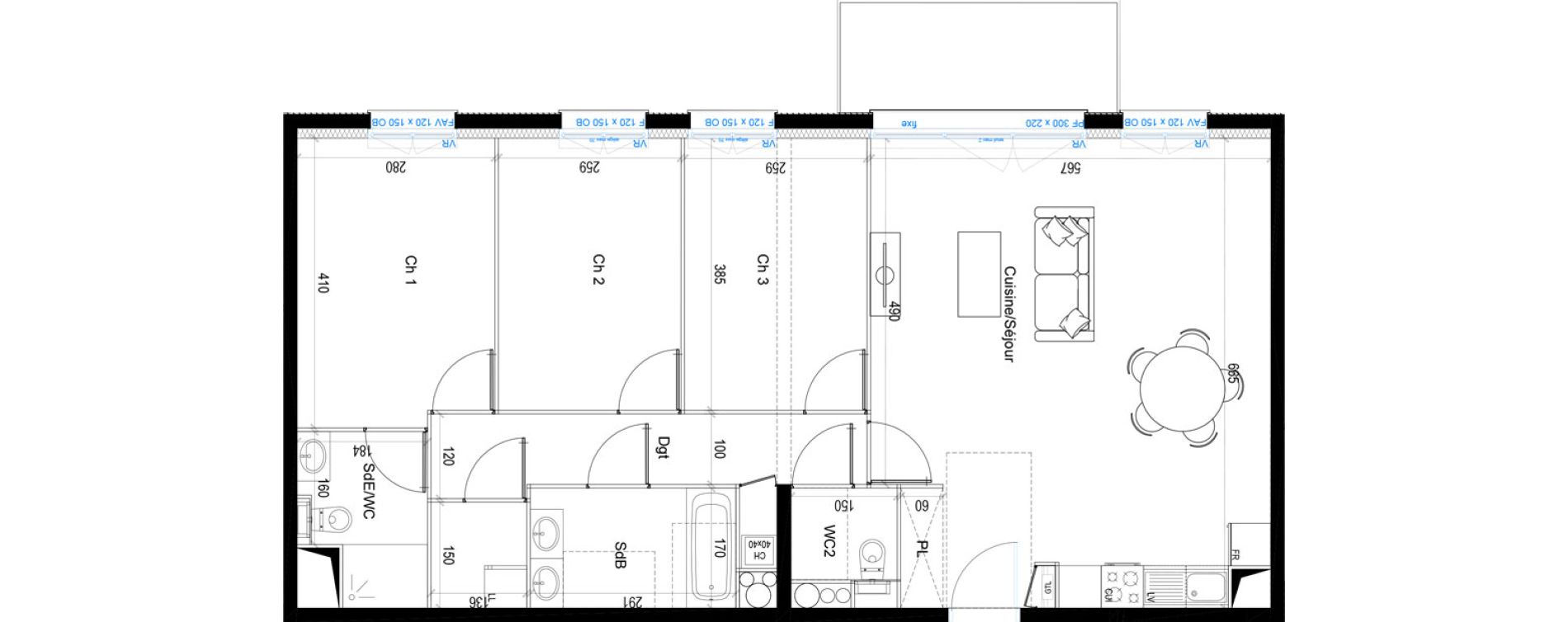 Appartement T4 de 87,40 m2 &agrave; Wasquehal Le haut vinage