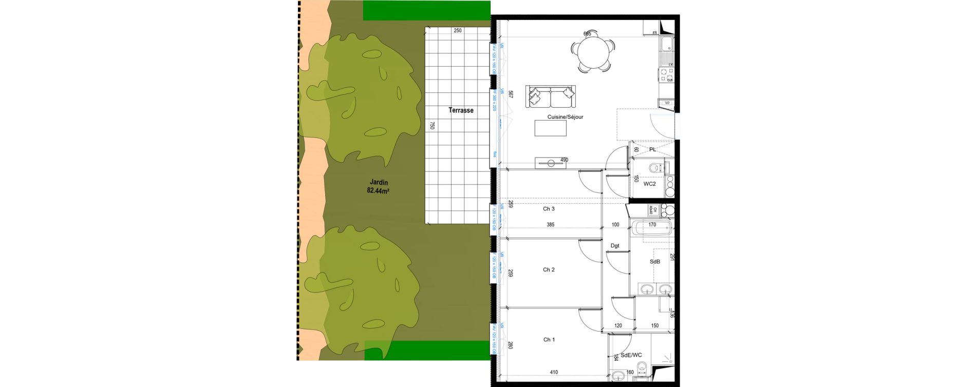 Appartement T4 de 87,40 m2 &agrave; Wasquehal Le haut vinage