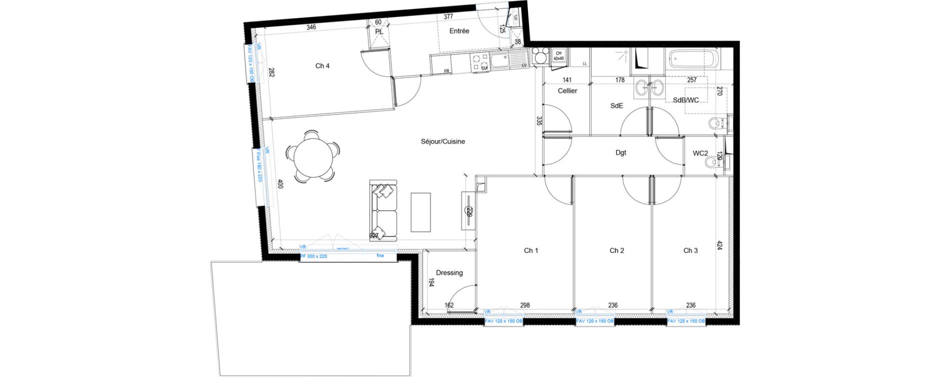 Appartement T5 de 106,96 m2 &agrave; Wasquehal Le haut vinage