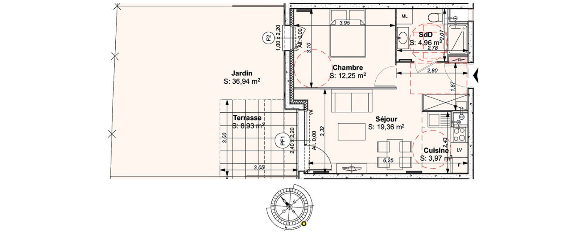 Appartement T2 de 40,54 m2 &agrave; Wasquehal Centre