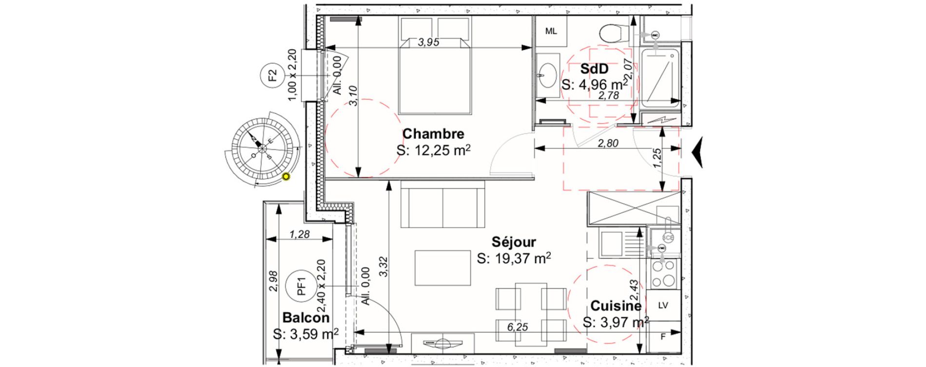 Appartement T2 de 40,82 m2 &agrave; Wasquehal Centre
