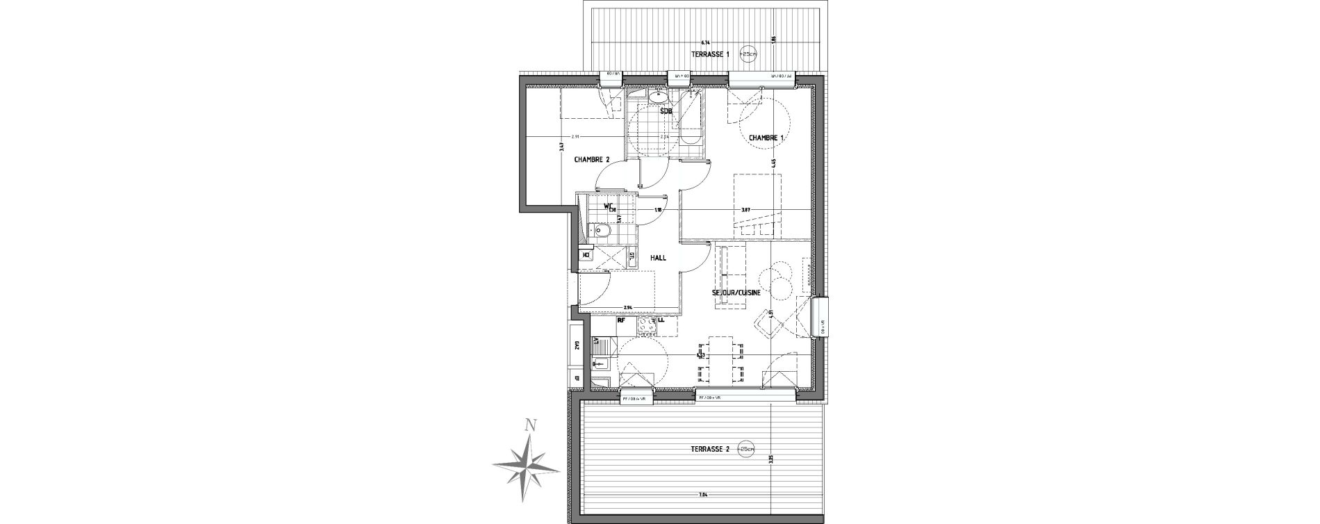 Appartement T3 de 62,37 m2 &agrave; Wattignies Centre