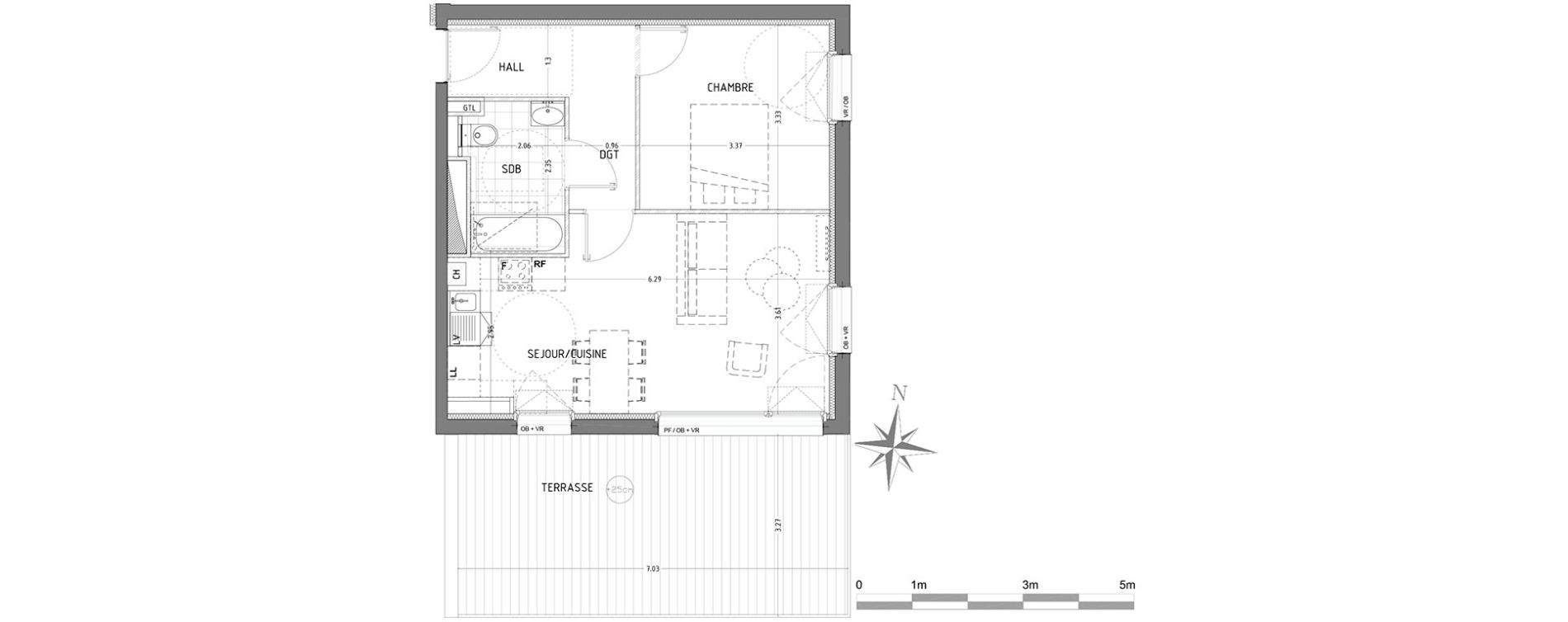 Appartement T2 de 45,93 m2 &agrave; Wattignies Centre