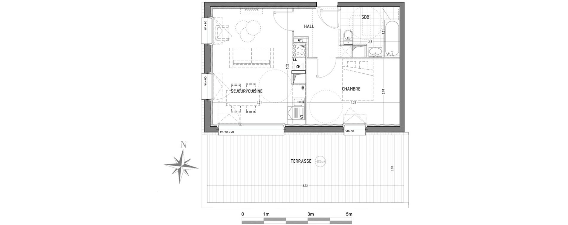 Appartement T2 de 43,13 m2 &agrave; Wattignies Centre