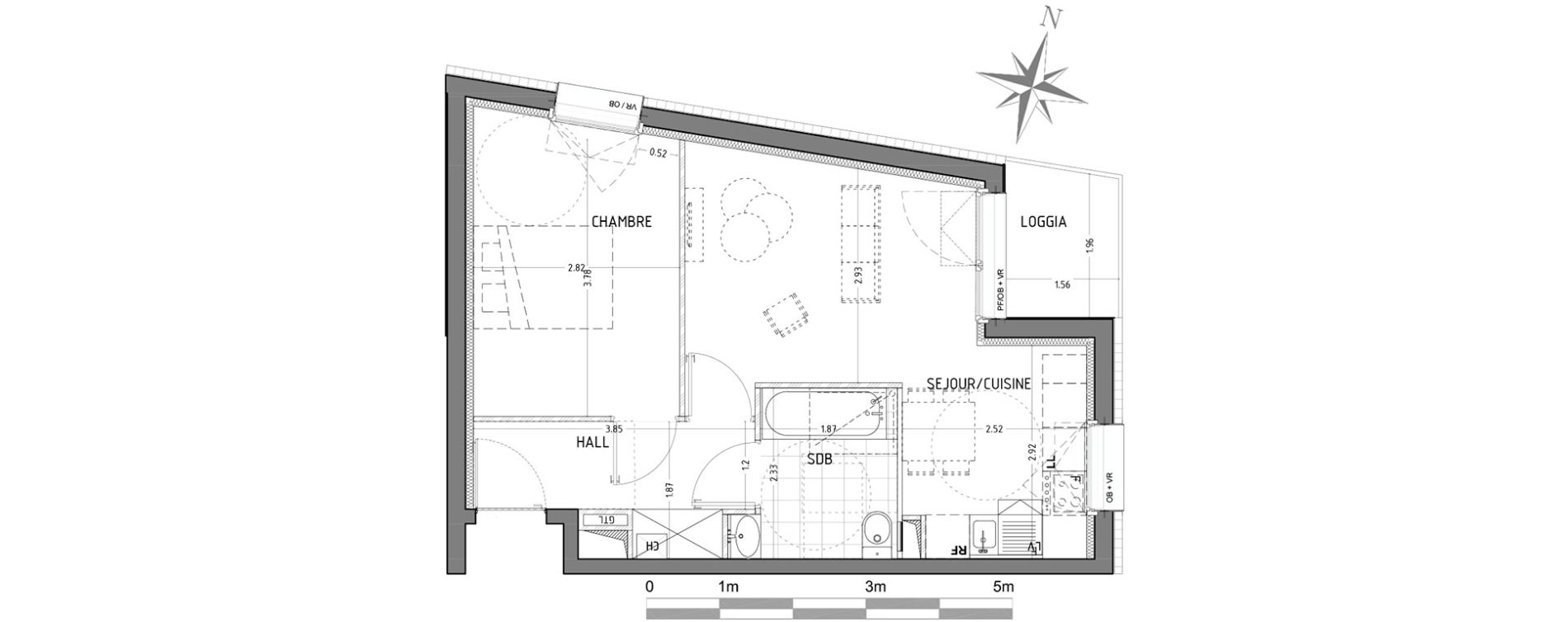 Appartement T2 de 40,37 m2 &agrave; Wattignies Centre
