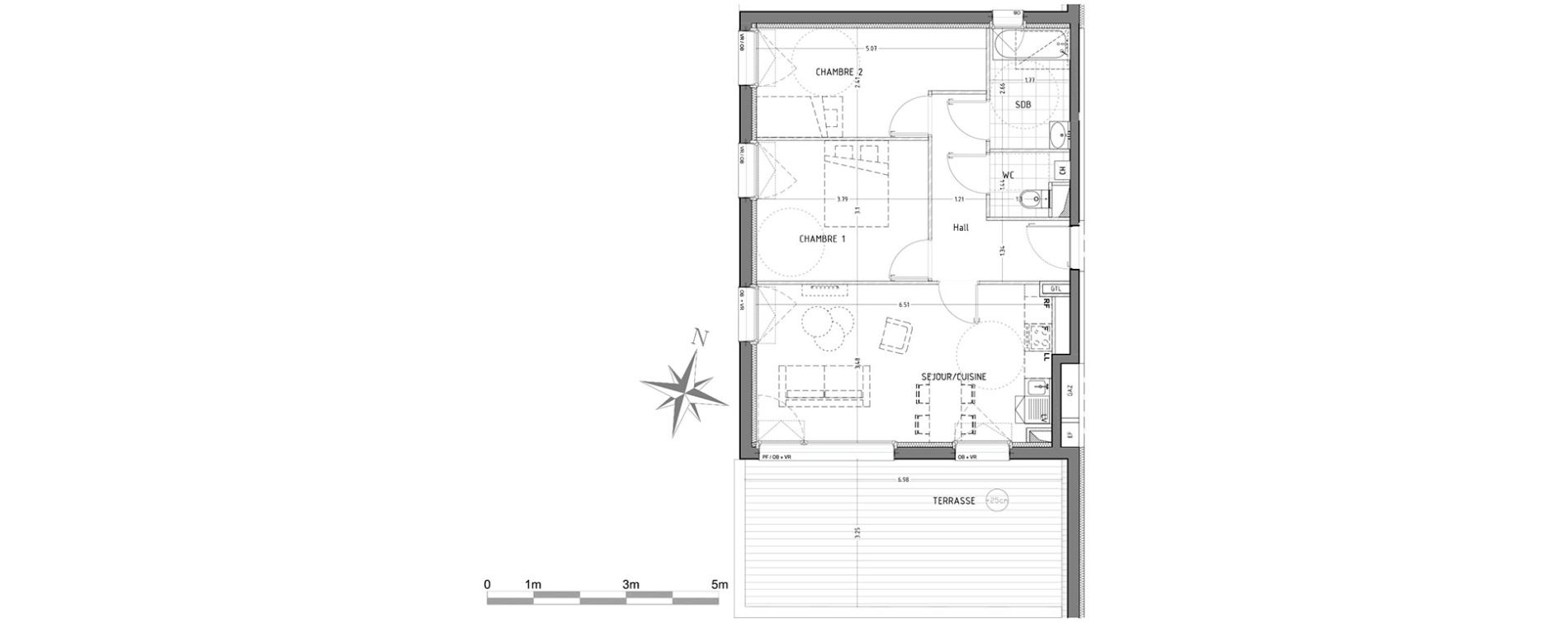 Appartement T3 de 59,44 m2 &agrave; Wattignies Centre
