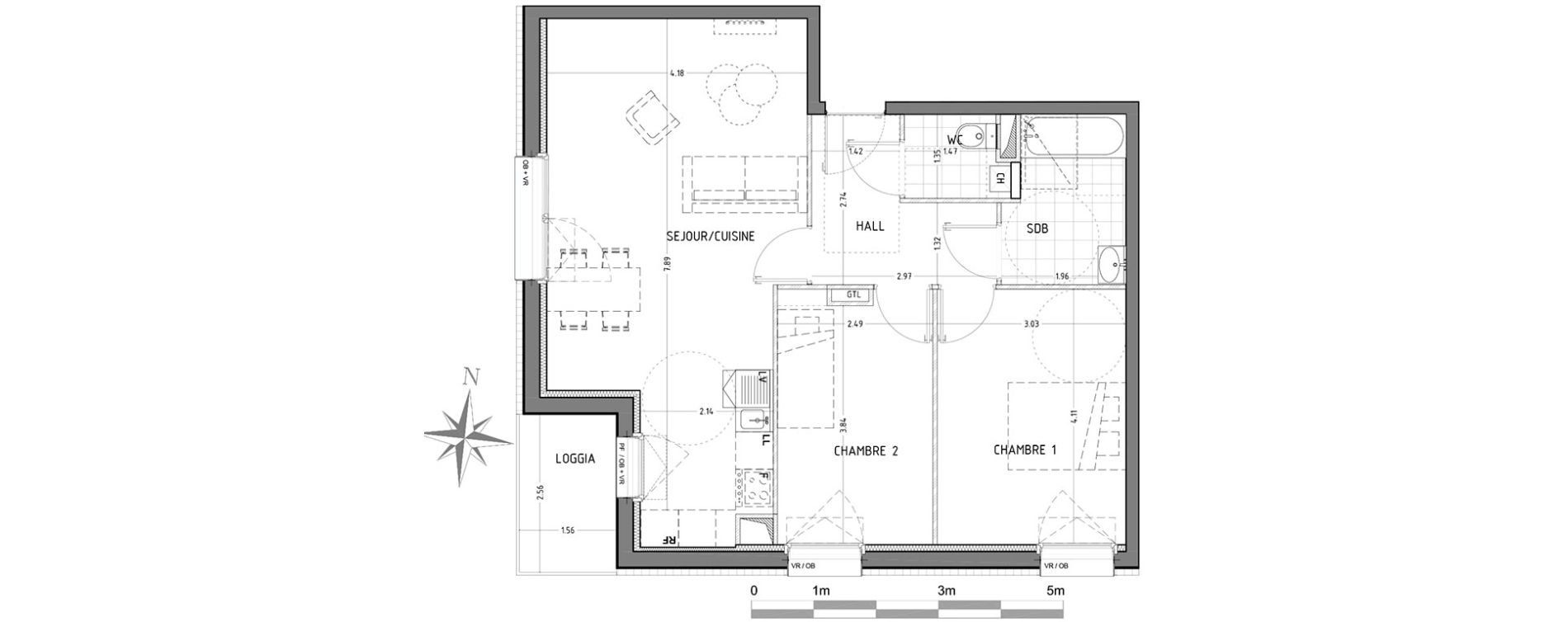 Appartement T3 de 64,72 m2 &agrave; Wattignies Centre