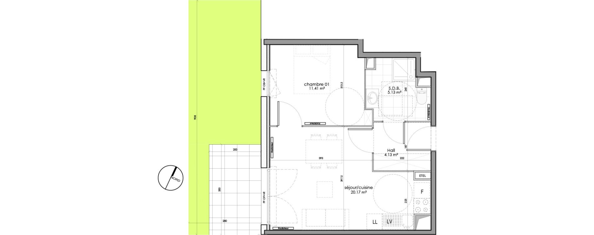 Appartement T2 de 40,84 m2 &agrave; Wattignies Centre