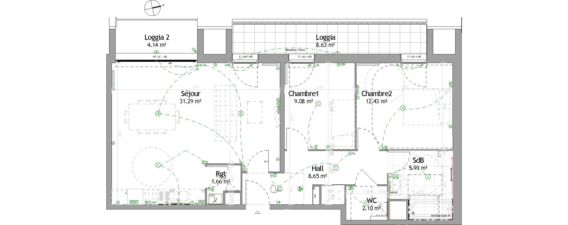 Appartement T3 de 71,20 m2 &agrave; Wattignies Centre