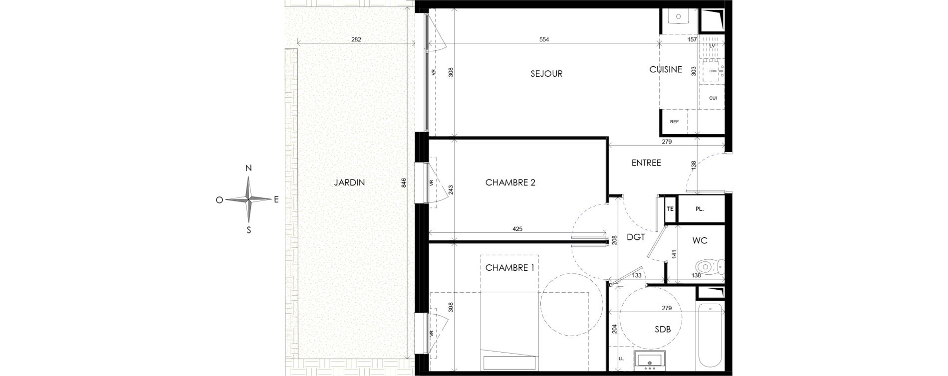 Appartement T3 de 59,53 m2 &agrave; Wattignies Centre