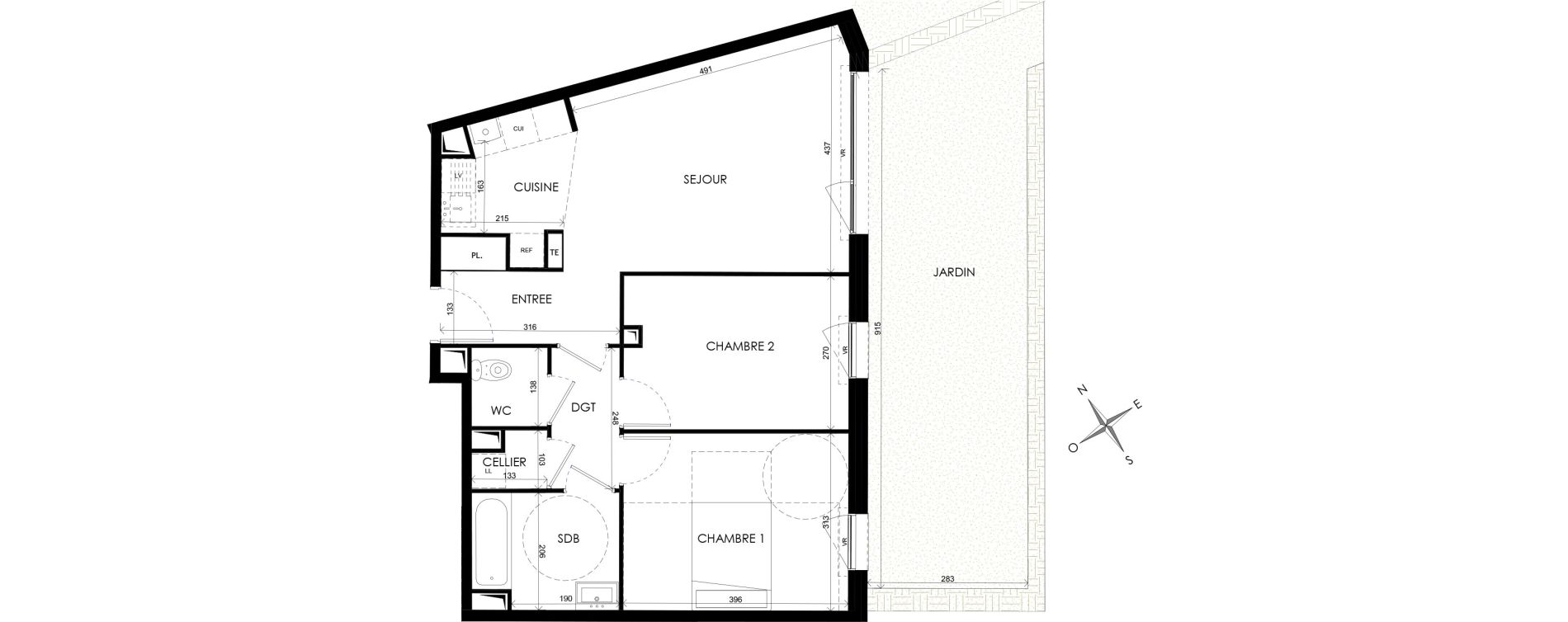 Appartement T3 de 61,93 m2 &agrave; Wattignies Centre