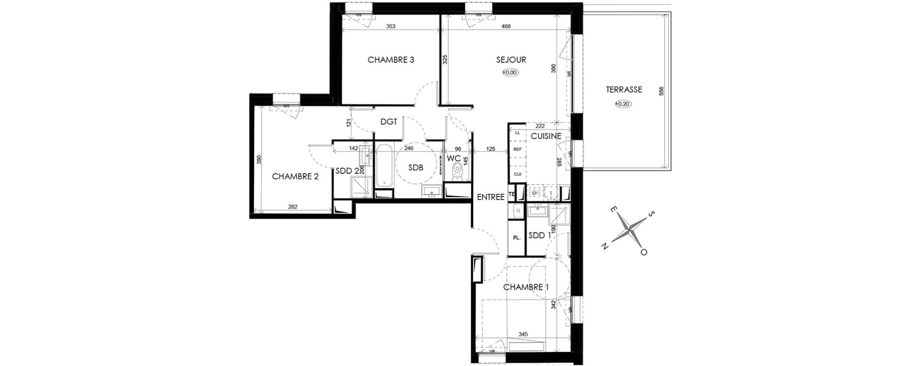Appartement T4 de 82,18 m2 &agrave; Wattignies Centre
