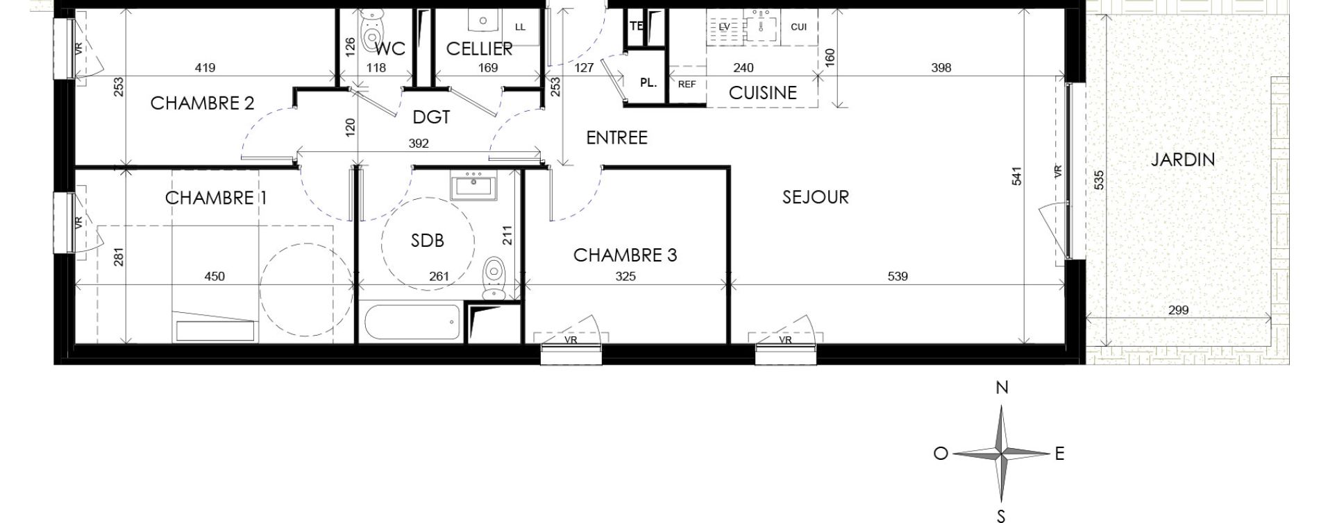 Appartement T4 de 82,61 m2 &agrave; Wattignies Centre