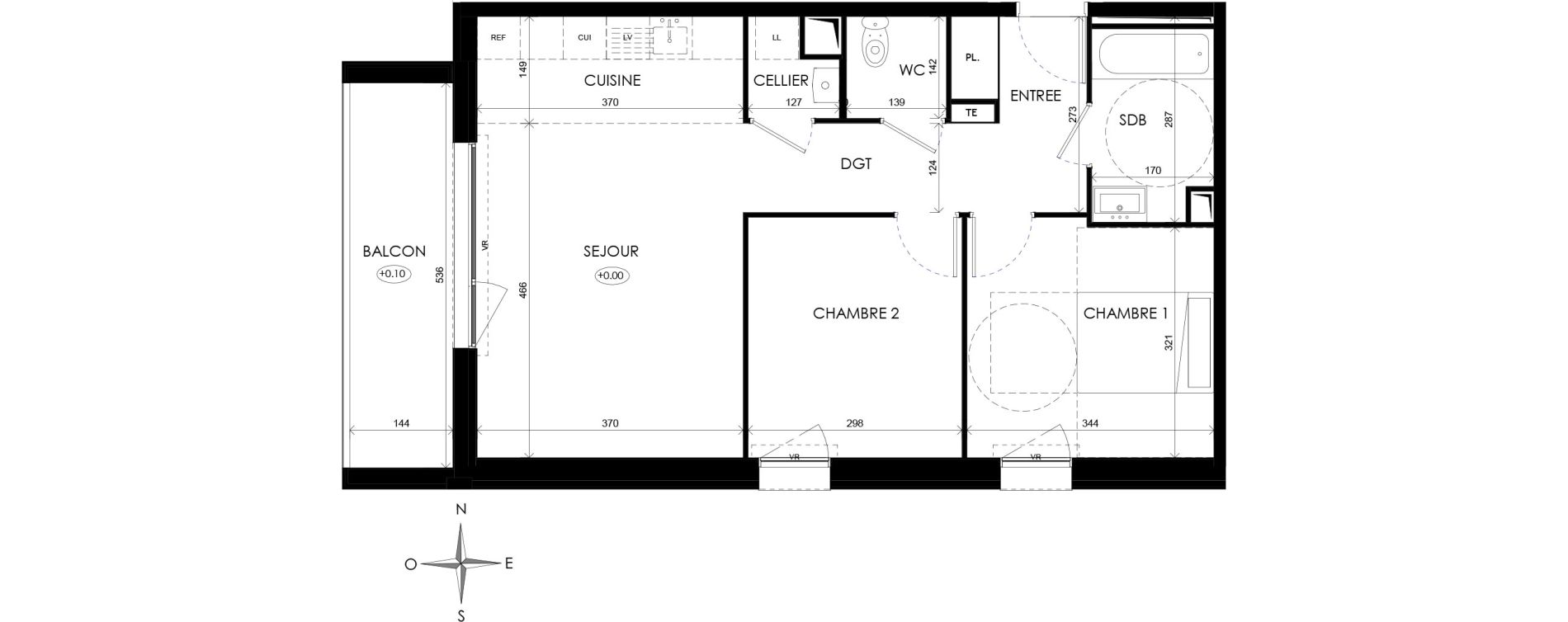 Appartement T3 de 60,32 m2 &agrave; Wattignies Centre