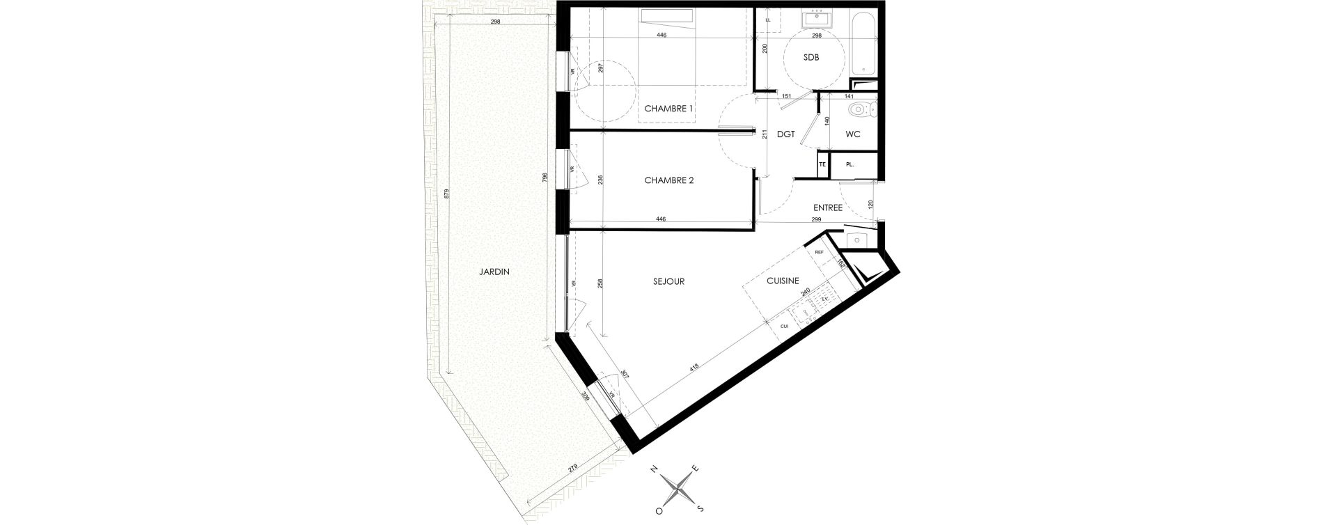 Appartement T3 de 62,62 m2 &agrave; Wattignies Centre