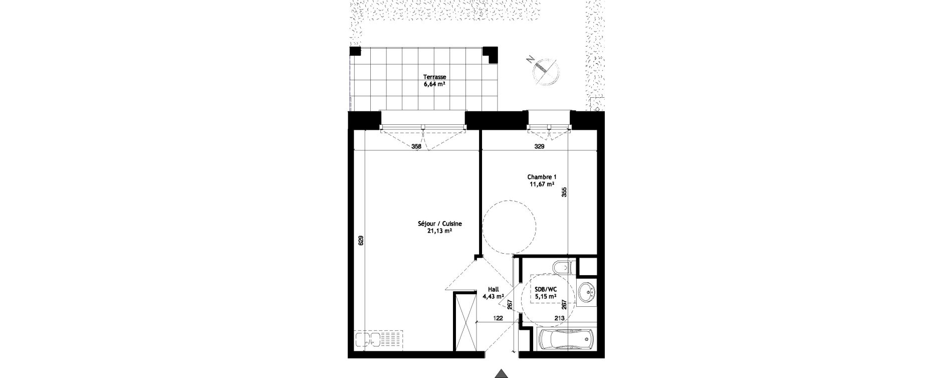 Appartement T2 de 53,68 m2 &agrave; Wattignies Centre
