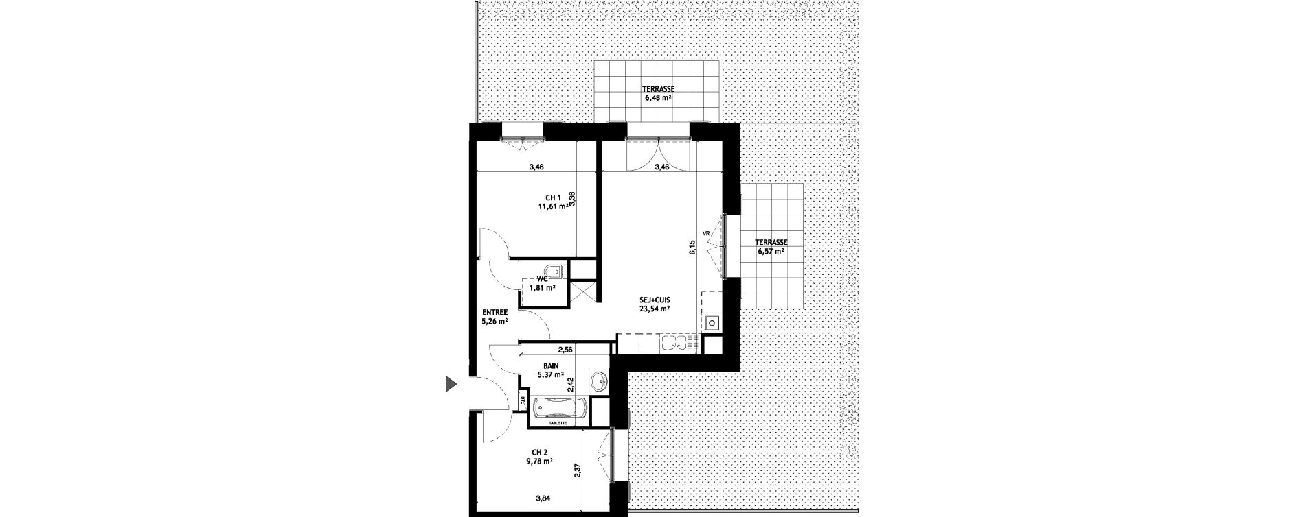 Appartement T3 de 57,37 m2 &agrave; Wattignies Centre